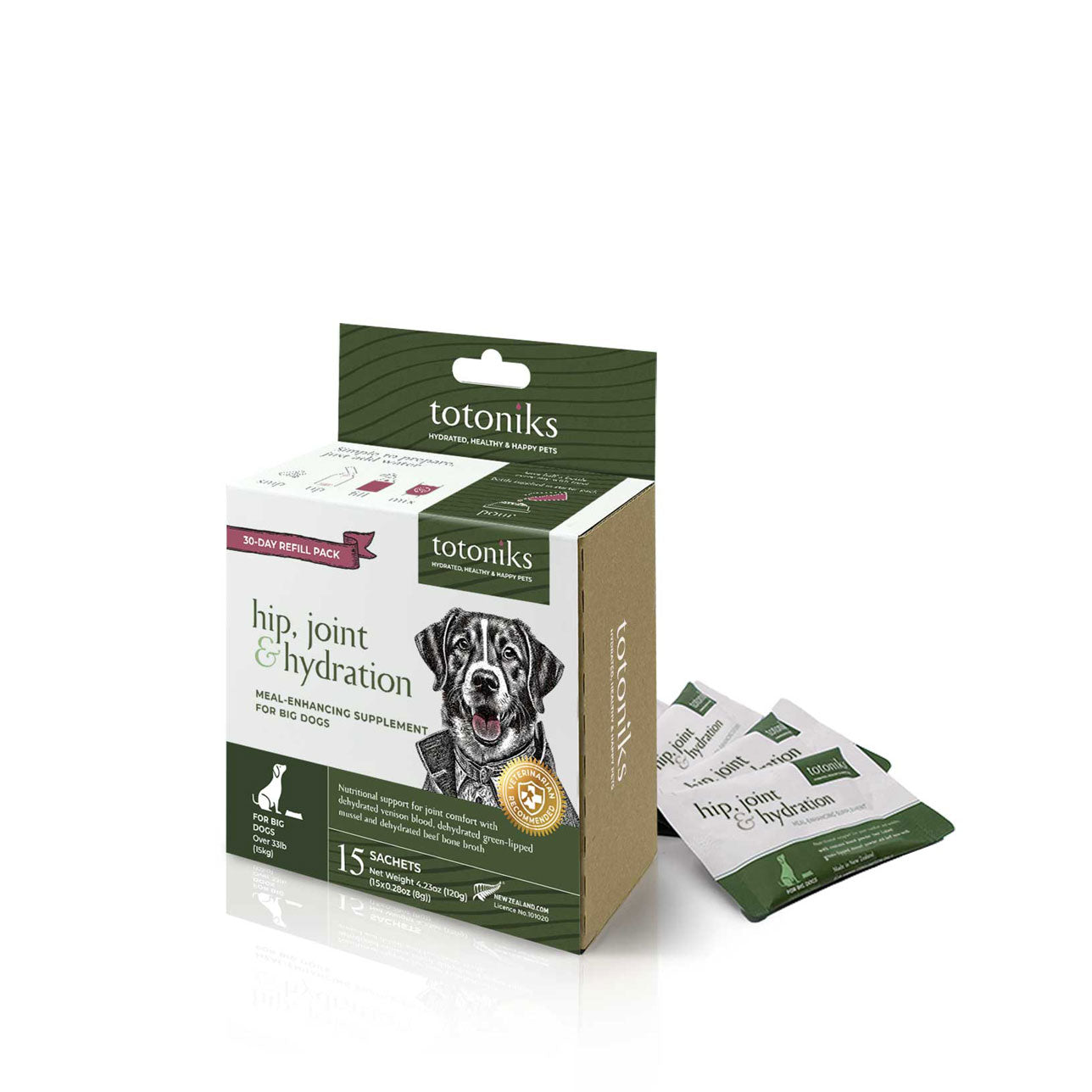 Hip, Joint & Hydration Refill Pack – for big dogs over 33lb (15kg)