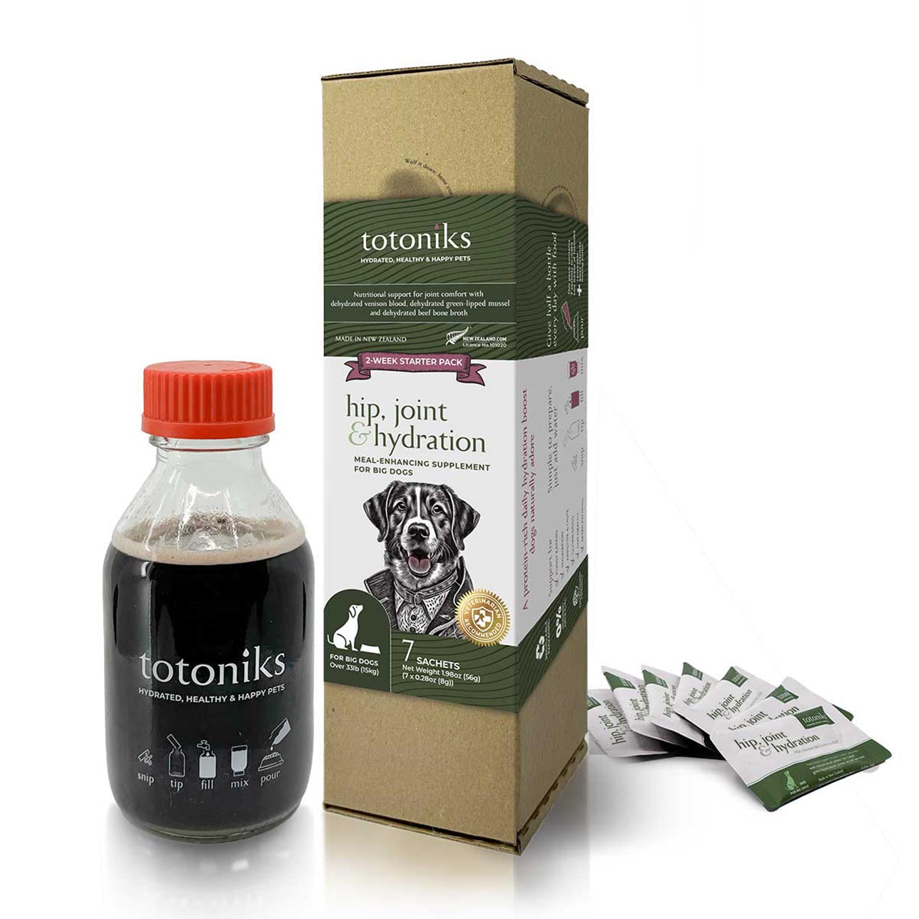 Hip, Joint & Hydration Starter Pack – for big dogs over 33lb (15kg)